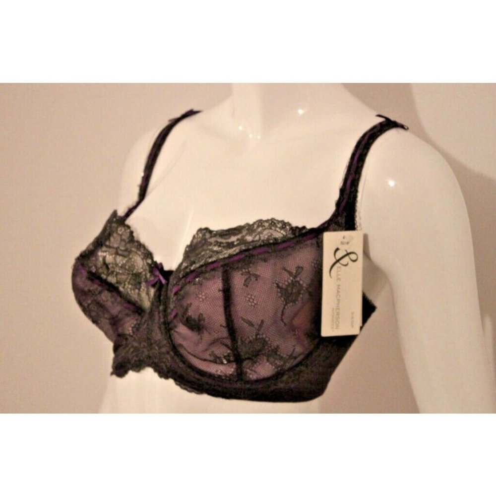 ELLE MACPHERSON Artistry DEEP Purple LACE  Underwire BRA ( 32FF )